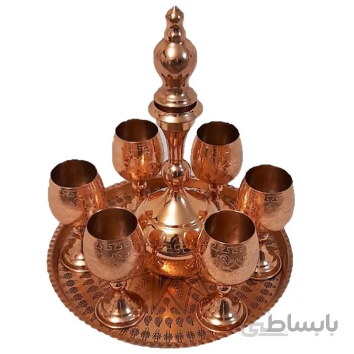 سرویس شربت خوری مسی 8 پارچه کد C-113