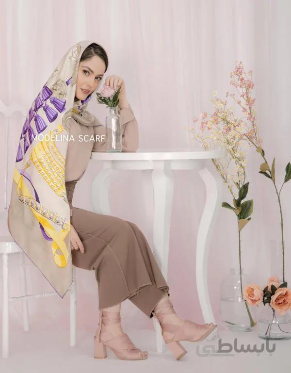 روسری ابریشم ژاکارد 739