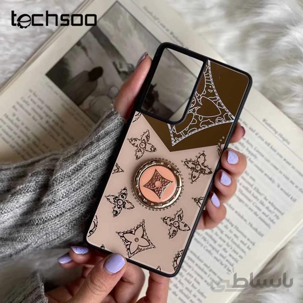قاب موبایل سامسونگ لویی ویتون آینه و نگین + حلقه