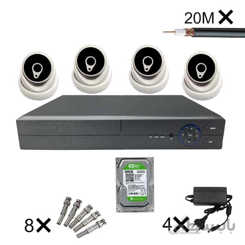 پک کامل 4 عدد دوربین مداربسته فروشگاه ، پارکینگ و شرکت ا Economy CCTV Package - 4Pcs