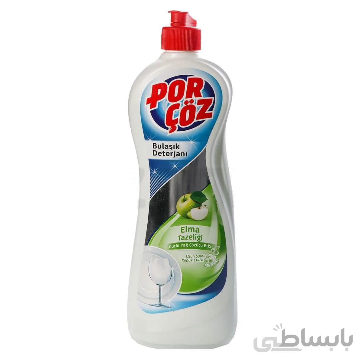مایع ظرفشویی پورچوز Porçöz حاوی عصاره سیب حجم 675 میلی