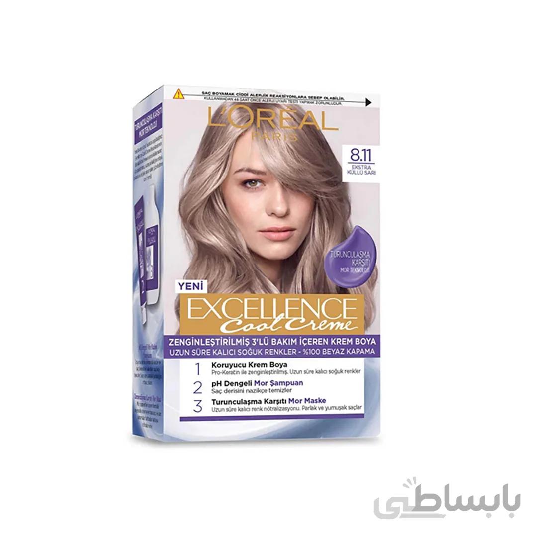 رنگ مو شماره 8.11 لورال مدل Loreal Excellence Cool Creme