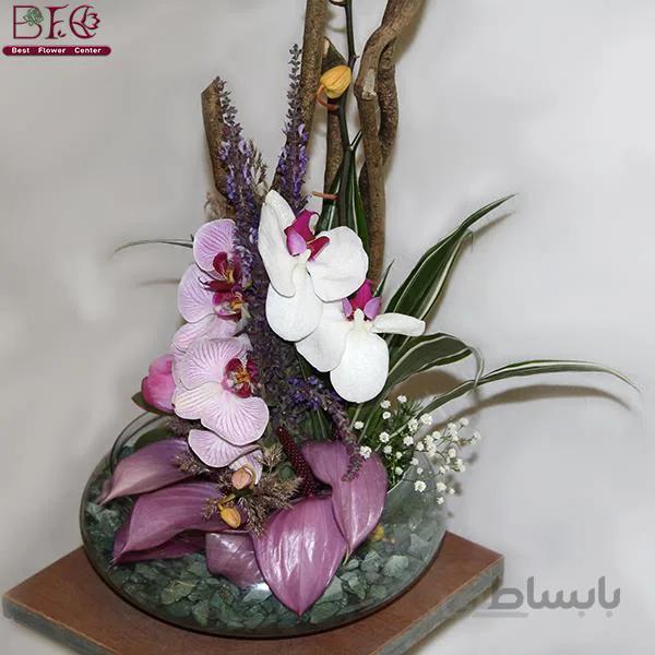 گلدان گل شیشه ای