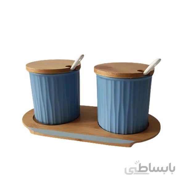 ست ادویه سرامیکی با استند بامبو اولالا دو عددی 9379