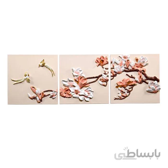 تابلو برجسته طرح سیمرغ و گل مگنولیا کد DE8376SA