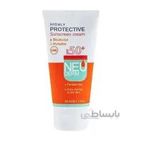 کرم ضد آفتاب نئودرم SPF50 فاقد رنگ مناسب پوست نرمال تا خشک 50 میلی لیتر ا Neuderm Sunscreen Cream For Normal To Dry Skin SPF50+ 50ml Colorless