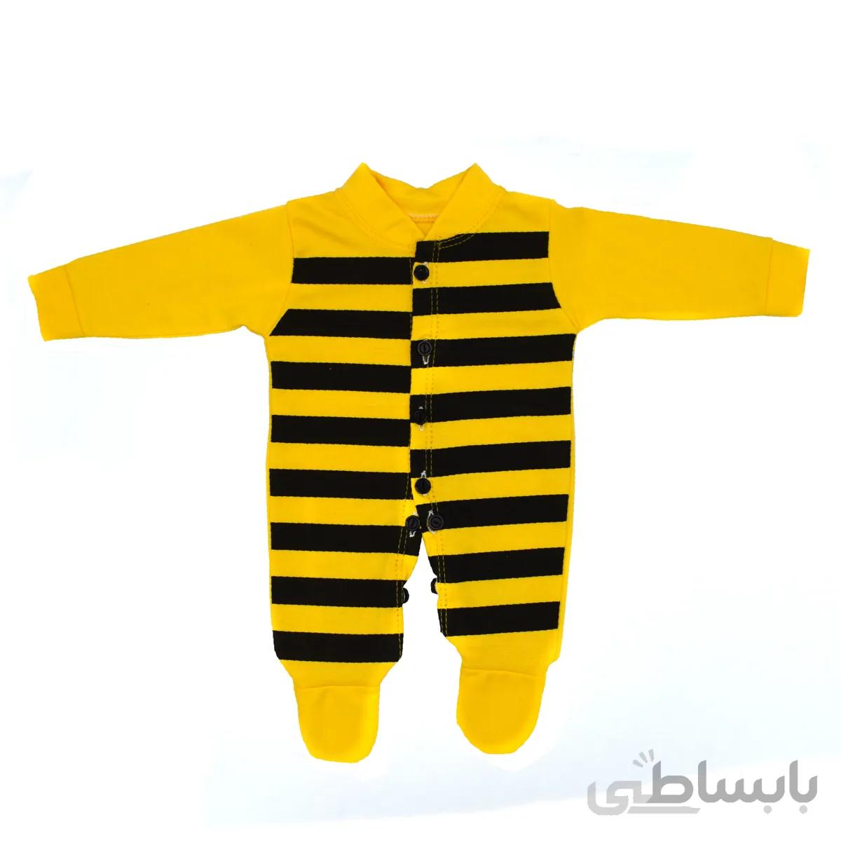 ست سرهمی و کلاه نوزادی مدل زنبور کد ۵۱۰