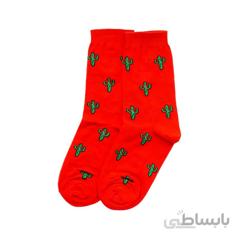 جوراب ساقدار کاکتوس قرمز بوم