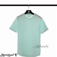 تيشرت نخي ساده يقه گرد | آبي 405