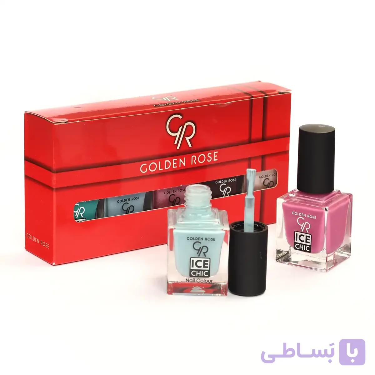 پک لاک ناخن گلدن رز Golden Rose بسته 5 عددی