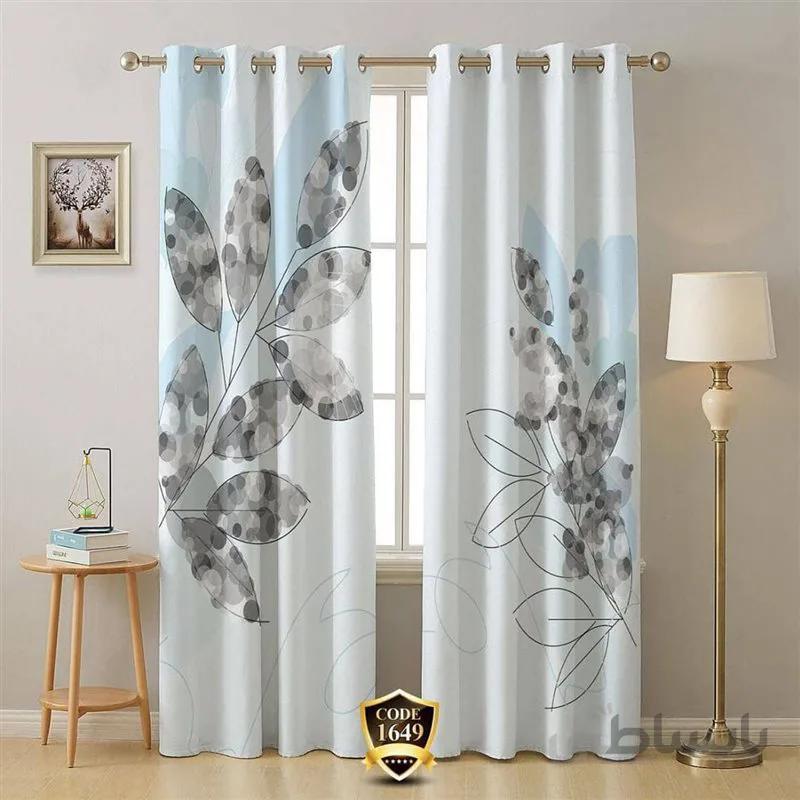 پرده پانچی کد 1649-3d-b طرح سه بعدی طرح برگ