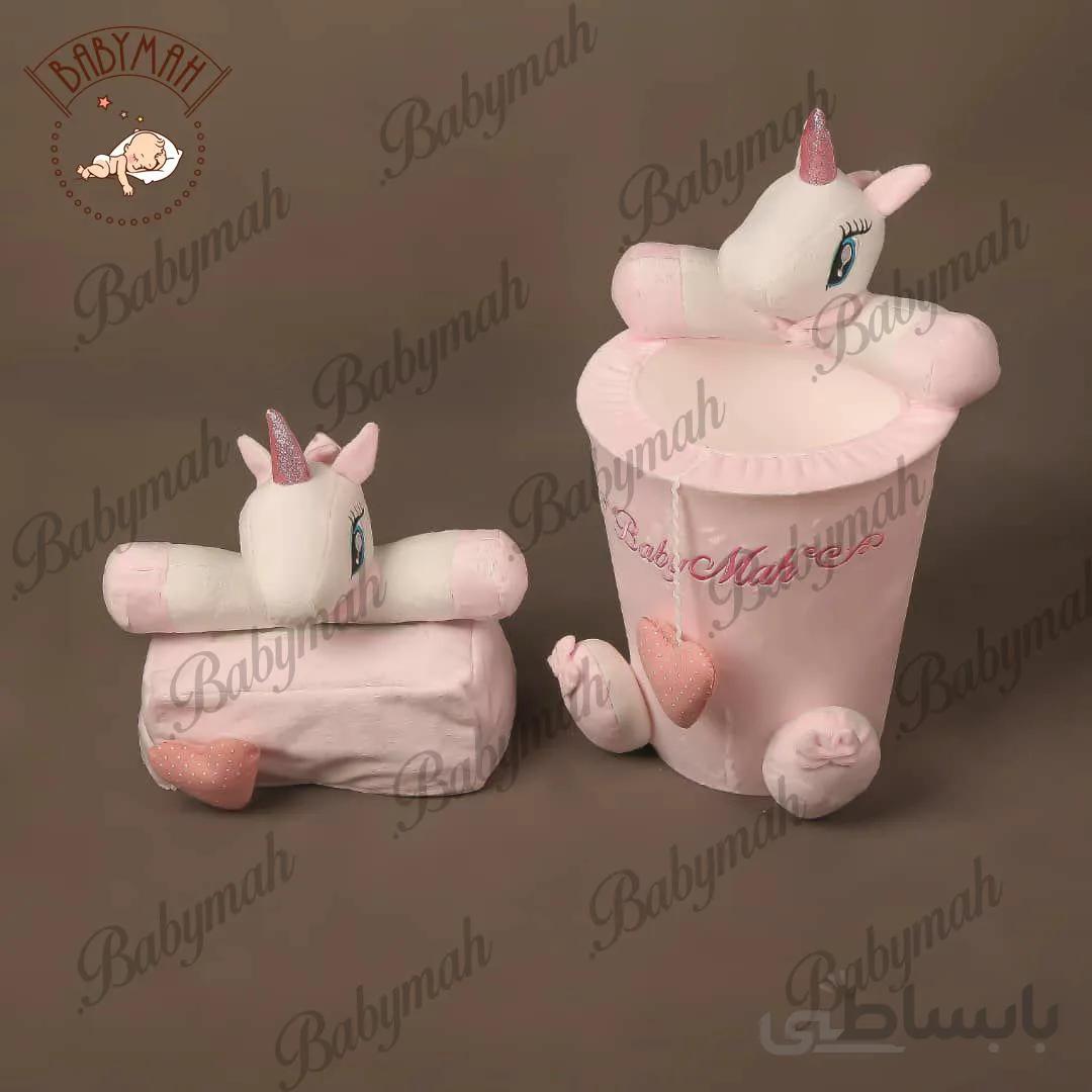 سطل و جای دستمال تک شاخ پونی