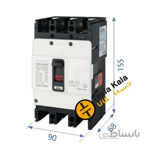 کلید اتوماتیک،کمپکت 100 آمپر،غیرقابل تنظیم حرارتی -مغناطیسی HYUNDAI HGM 38KA
