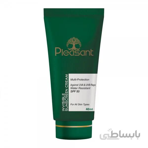 ضد آفتاب بی‌رنگ spf50 پلزنت ا Sun Screen Cream invisible for all skin types 40ml PLEASANT