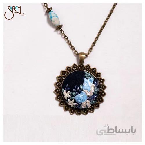 گردنبند دست ساز برنجی گلدوزی مدل 1711