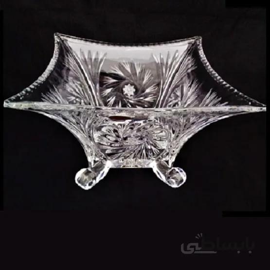 میوه خوری ۴ پایه خورشیدی کریستال چک بوهمیا