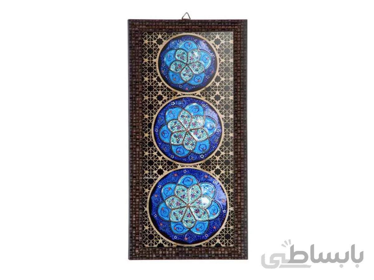 قاب بشقاب سه تایی مشبک میناکاری