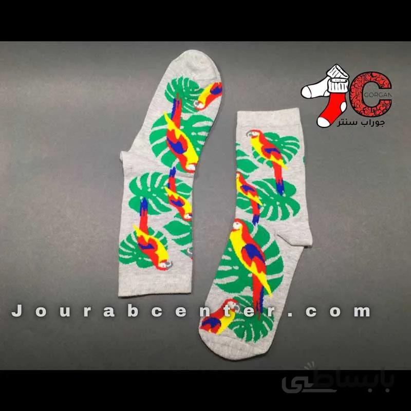 جوراب ساق بلند طرح طوطی