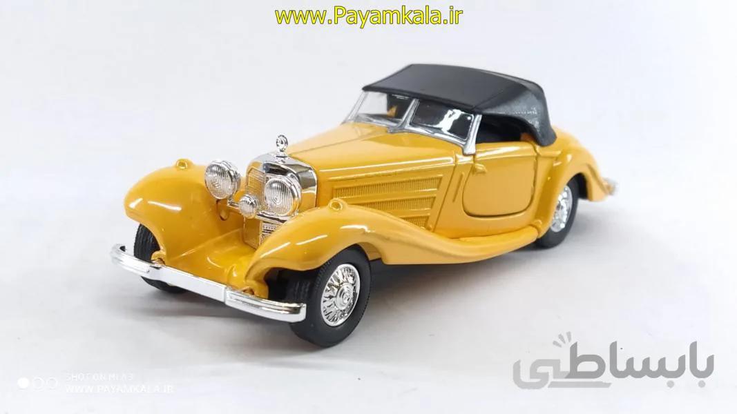 ماشین فلزی مرسدس بنز 1936 (MERCEDES-BENZ 500K BY WELLY) رنگ زرد