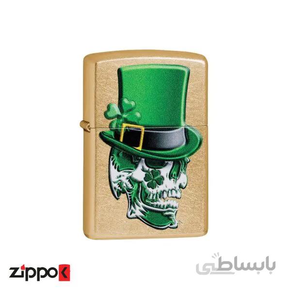 فندک زیپو مدل Irish Skull Design کد 49121