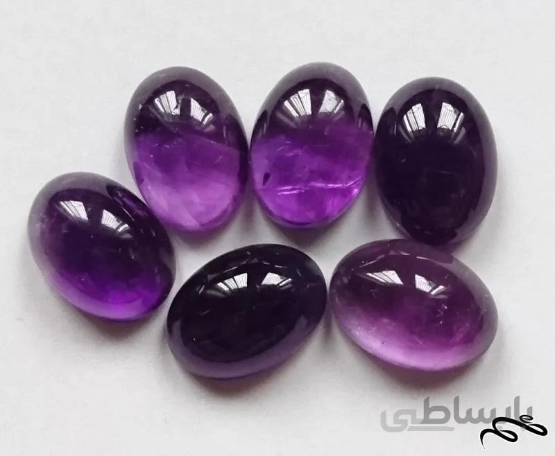 پک ۶ نگین آمتیست معدنی