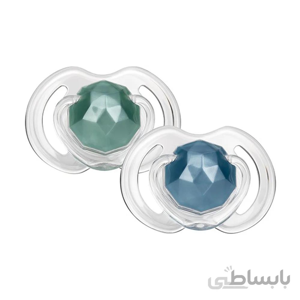 پستانک کلاسیک 36-6 ماه طرح الماس نابی NUBY بسته دو عددی