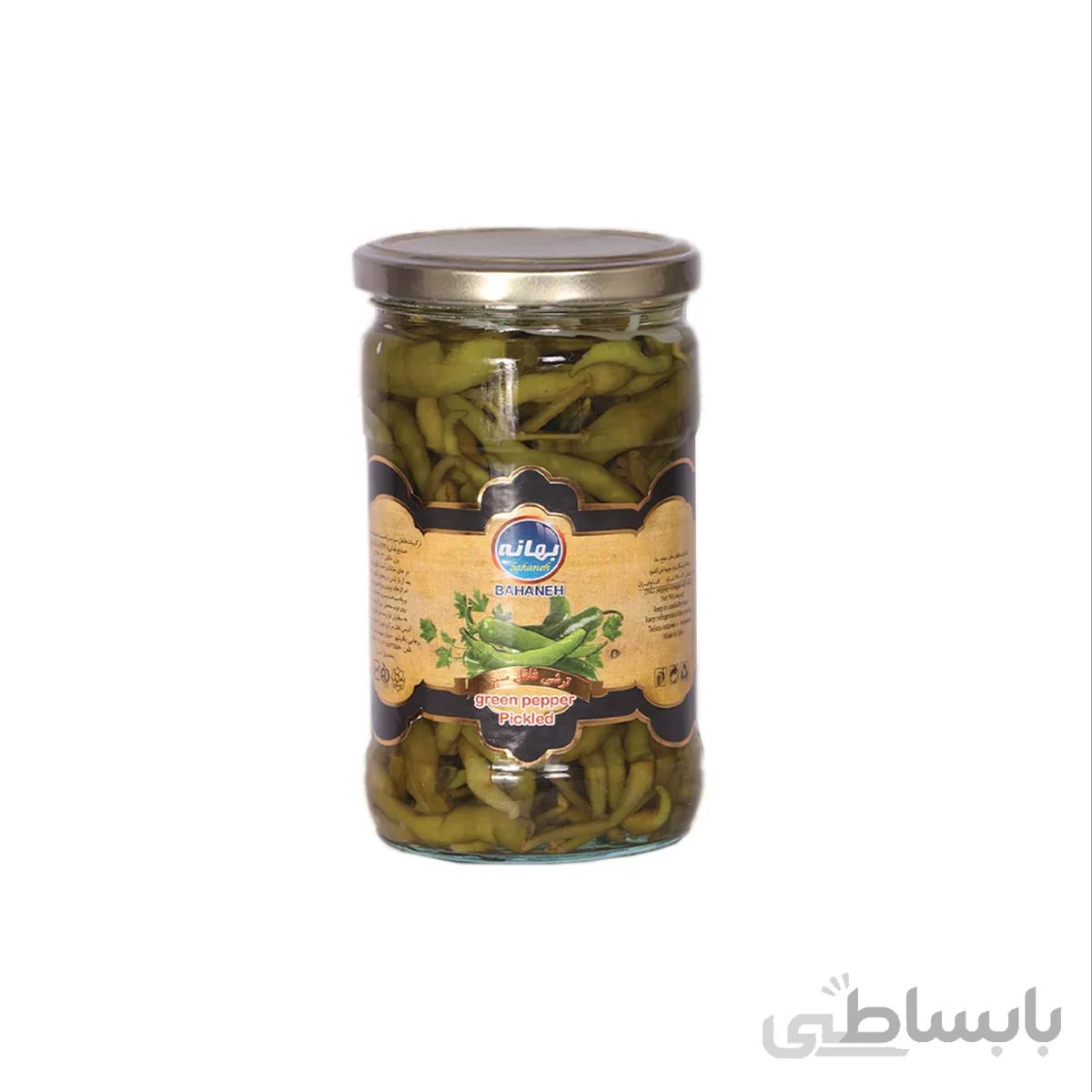 ترشی فلفل سبز 680 گرم بهانه بسته 12 عددی