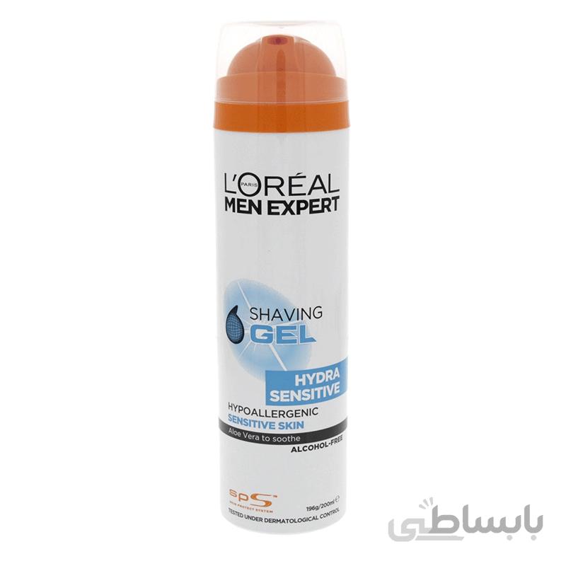 ژل اصلاح صورت مردانه هیدرا پوست های حساس لورال L´Oréal Paris Men Expert Hydra Sensetive Shaving Gel 200ml