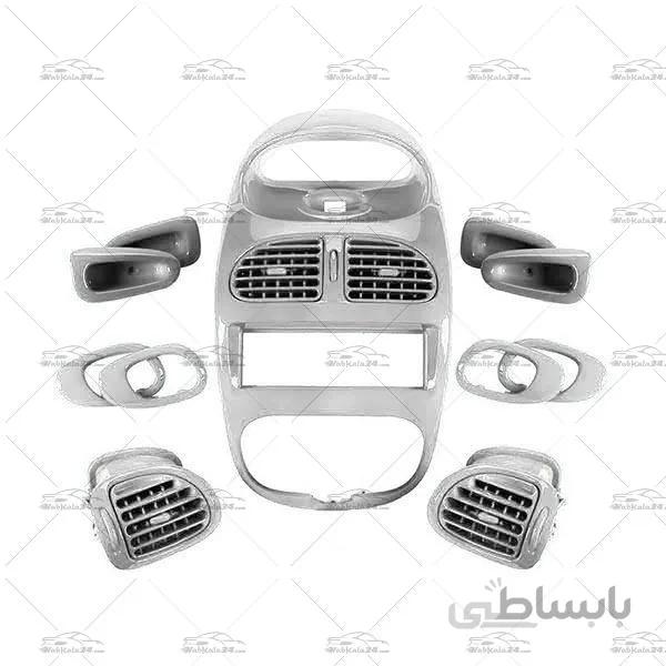 ست دکوراتيو پژو 206 طرح پيانويی نقره ای