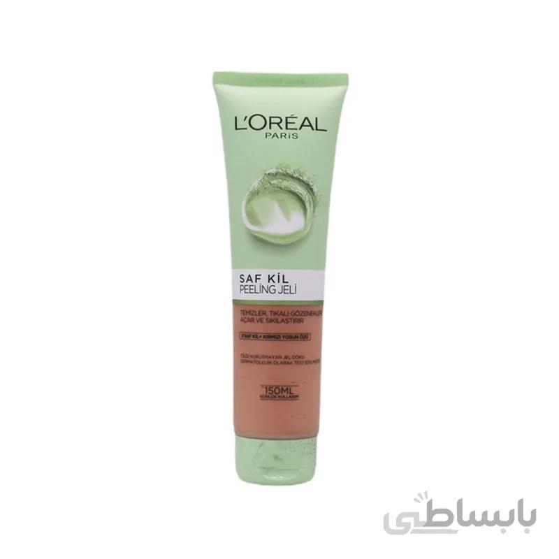 ژل شستشوی لایه بردار صورت لورآل حاوی جلبک قرمز حجم 150 میل ا Loreal Pure Clay Exfoliating Gel Wash With Red Algae 150ml