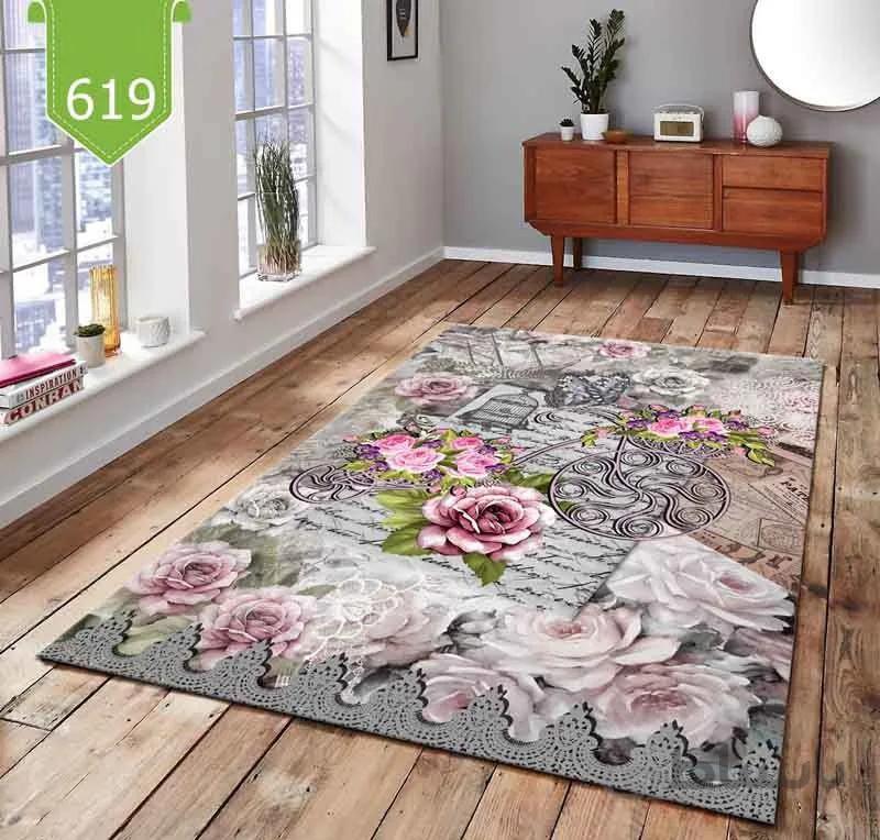 روفرشی کشدوز مخمل ترک کد 6190 سایز 350*250 سانتی متر ( 9متری )