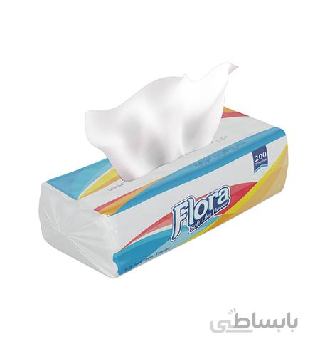 دستمال کاغذی نایلونی 200 برگ فلورا Flora