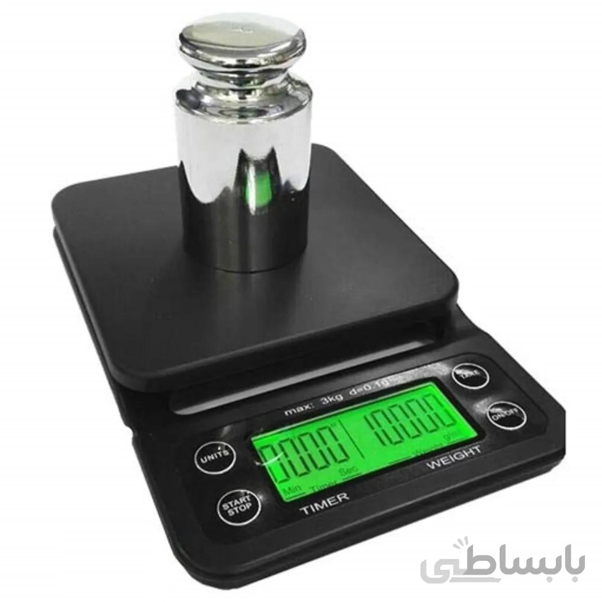 ترازو دیجیتالی با ظرفیت 3 کیلوگرم باریستا تایمردار