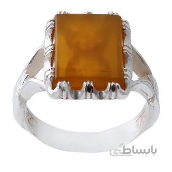 انگشتر نقره مردانه مدل عقیق شرف الشمس کد am_1259