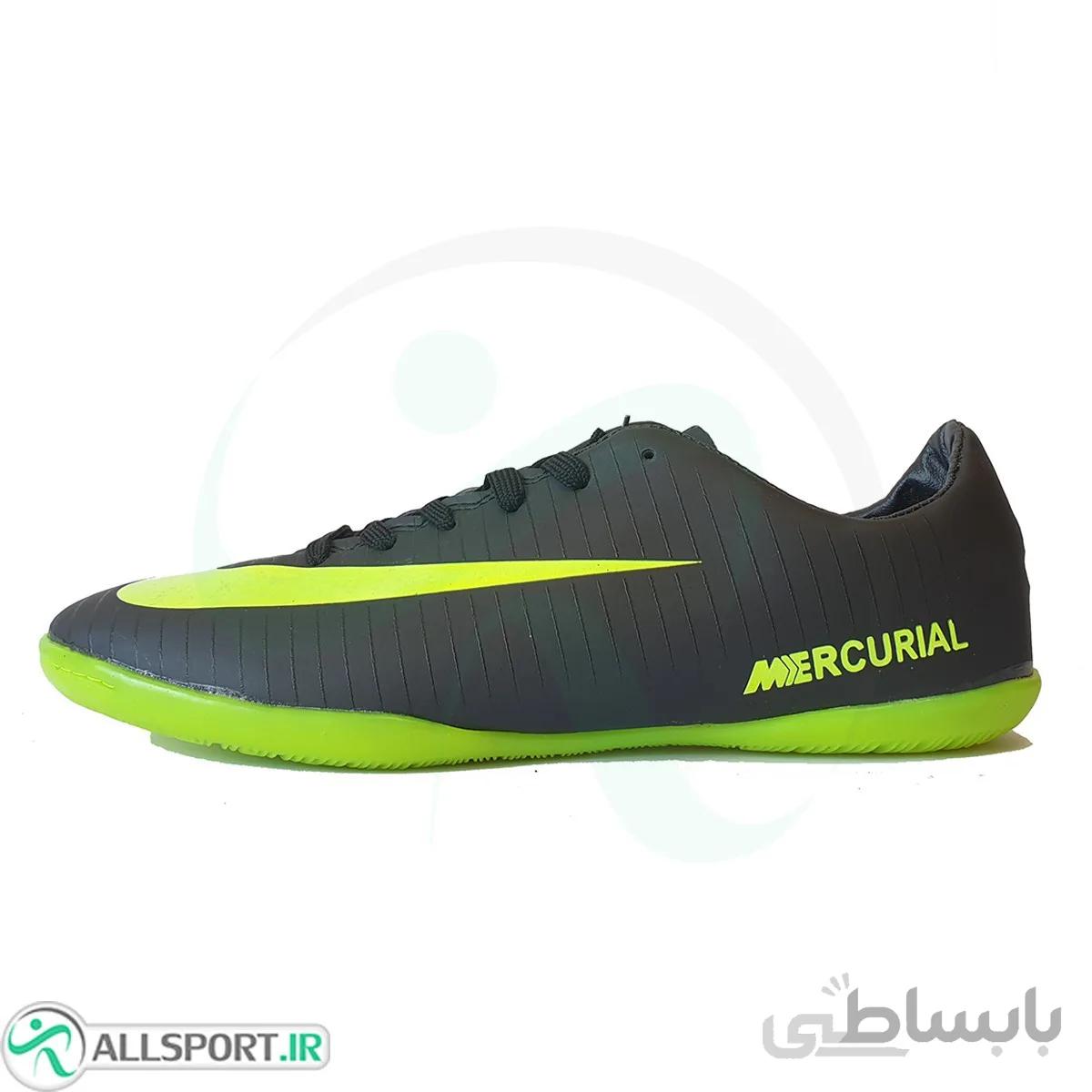 کفش فوتسال نایک مرکوریال طرح اصلی مشکی سبز Nike Mercurial Blak Green