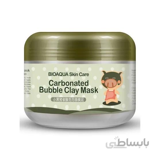 ماسک صورت حبابی زغال فعال و خاک رس بیوآکوا حجم 100 گرم ا Bioaqua Carbonated Bubble Clay Facial Mask 100 g