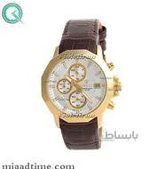 ساعت ویولت Violet زنانه کرنوگراف گرد چرمی طلایی صفحه سفید کد 0388/2L