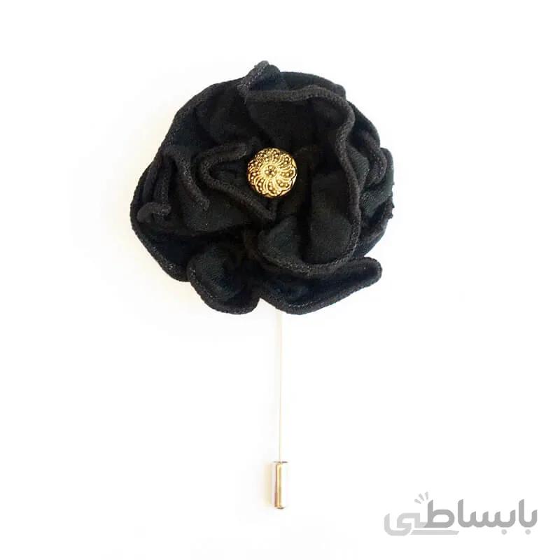 سنجاق کت مردانه طرح گل مشکی br1125