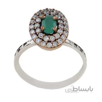 انگشتر نقره زنانه مدل فانتزی مارکازیت و زمرد کد aw_485