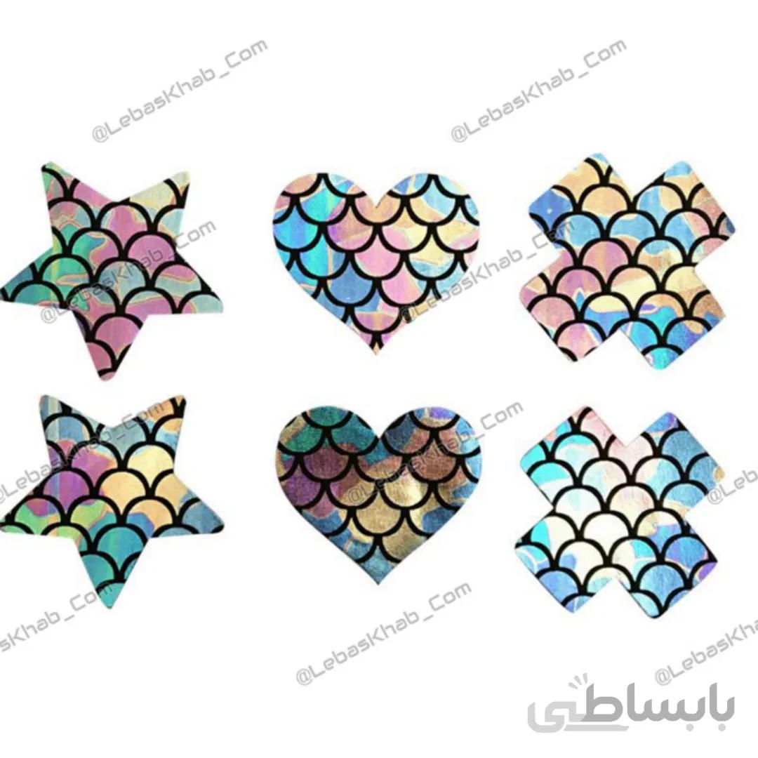 نیپل چسبی سینه مدل هفت رنگ پارچه ای