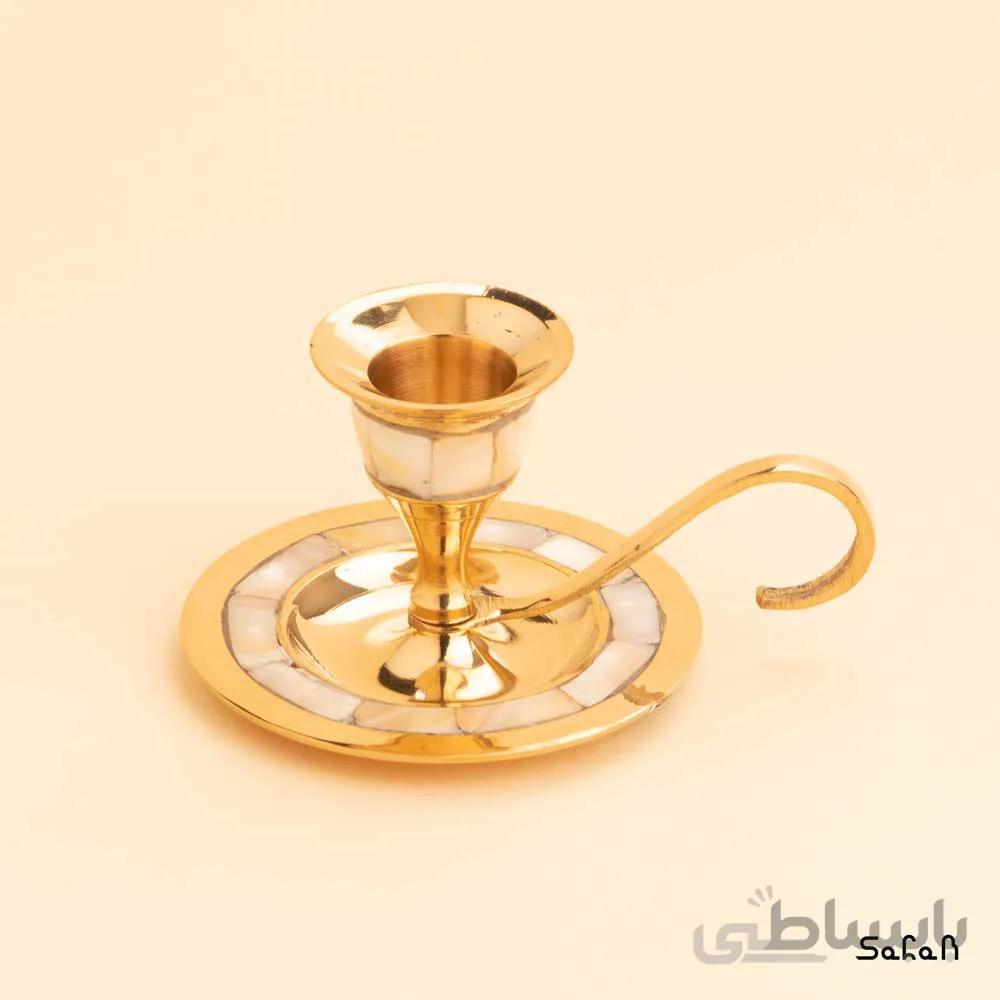 شمعدان انگشتی برنجی صدفی مدل دایره