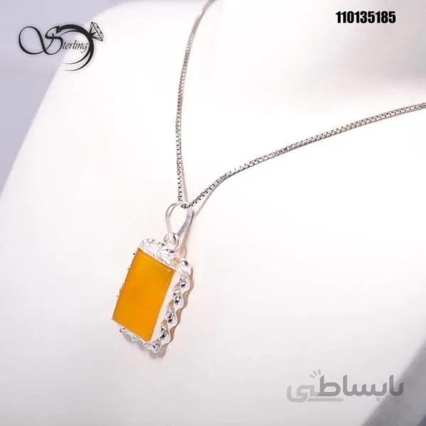 گردنبند نقره شرف الشمس مستطیلی کد:۱۴۵۲