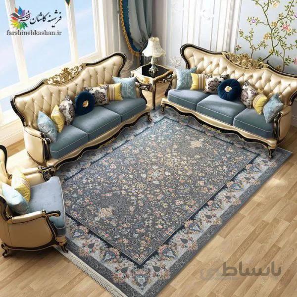 فرش 1200 شانه گلبرجسته طلاکوب کد 120 زمینه فیلی