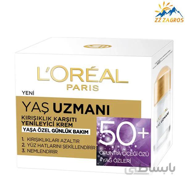 کرم بازسازی کننده و ضد پیری لورال مدل +50 حجم 50 میل LOREAL