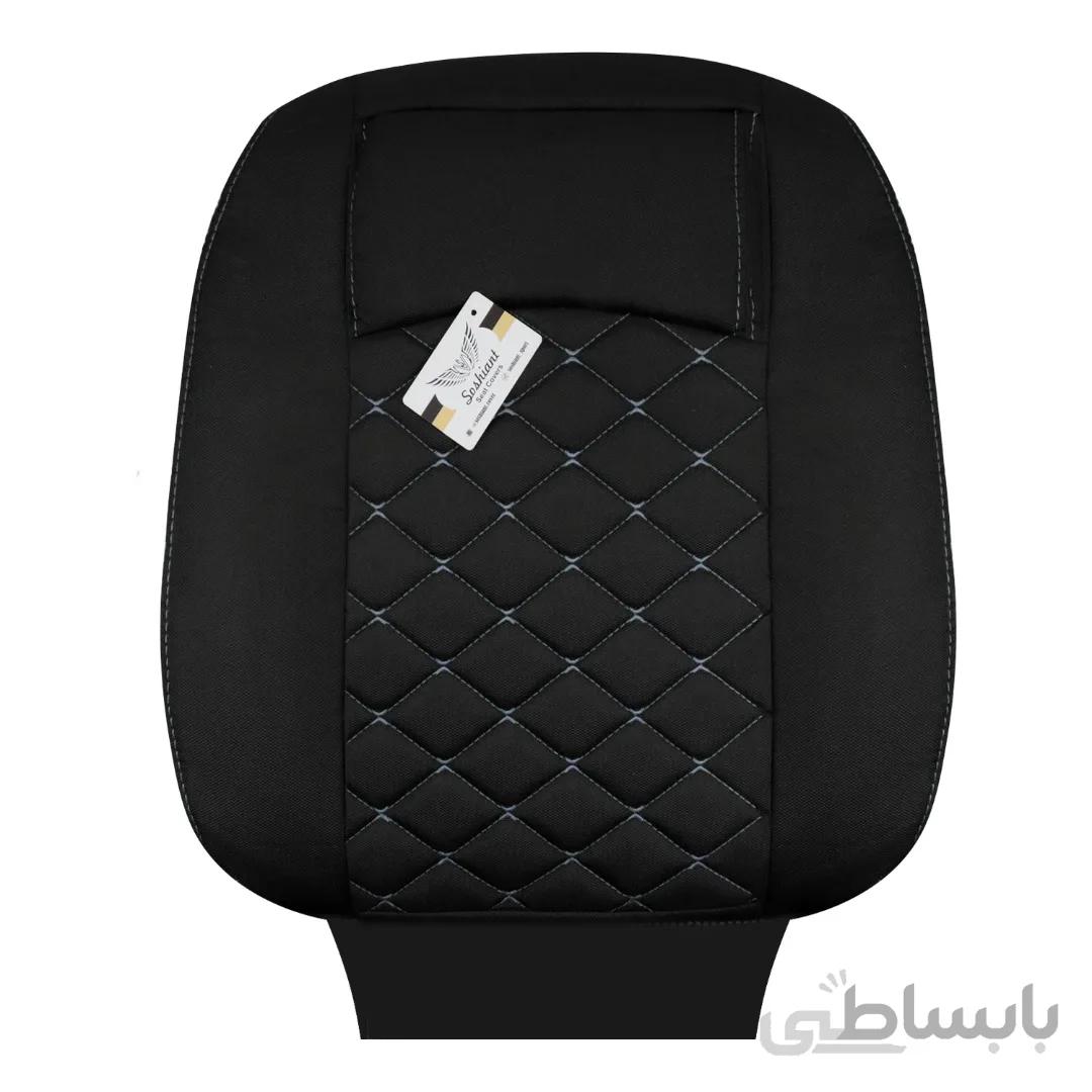 روکش صندلی برزنتی پژو 206 و 207 سوشیانت مشکی دوخت طوسی(2209) + ارسال رایگان