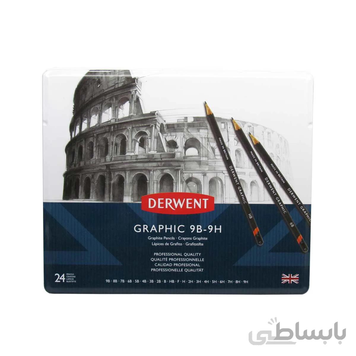 ست مداد طراحی درونت 24 عددی جعبه فلز