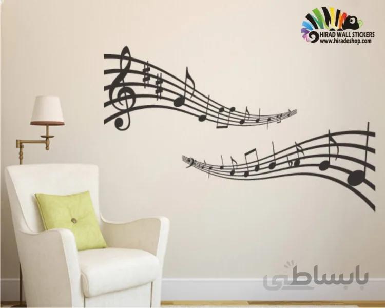 استیکر و برچسب دیواری نت های موسیقی کد h032
