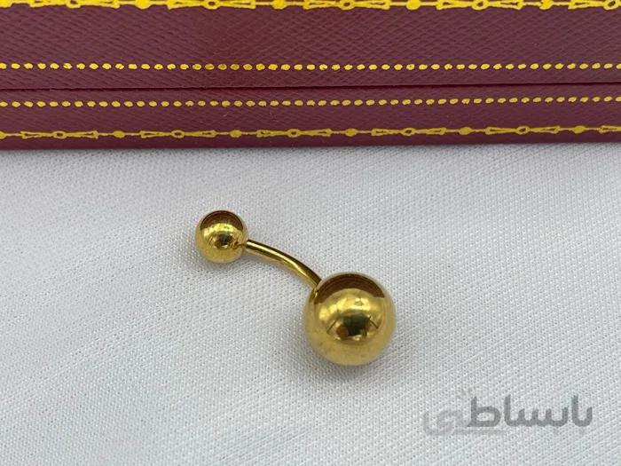 پیرسینگ ناف ساده دوسر توپی دار