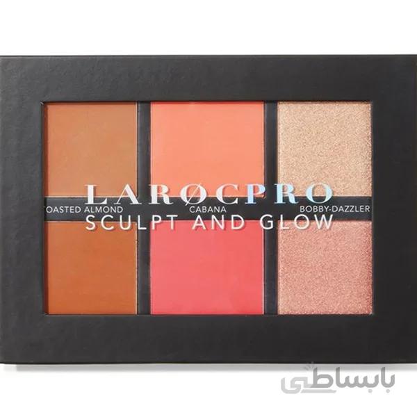 پالت رژگونه و هایلایتر لاروک LaRoc انگلیسی | ۲ رژ گونه+۲برنزر+۲هایلایتر ا LaRoc PRO Sculpt and Glow Face Palette