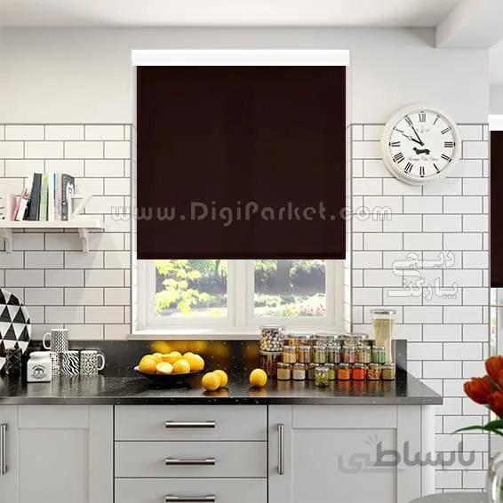 پرده شید ساده رنگ قهوه ای
